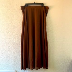 A line Maxi Chiffon Skirt in Chocolate US20